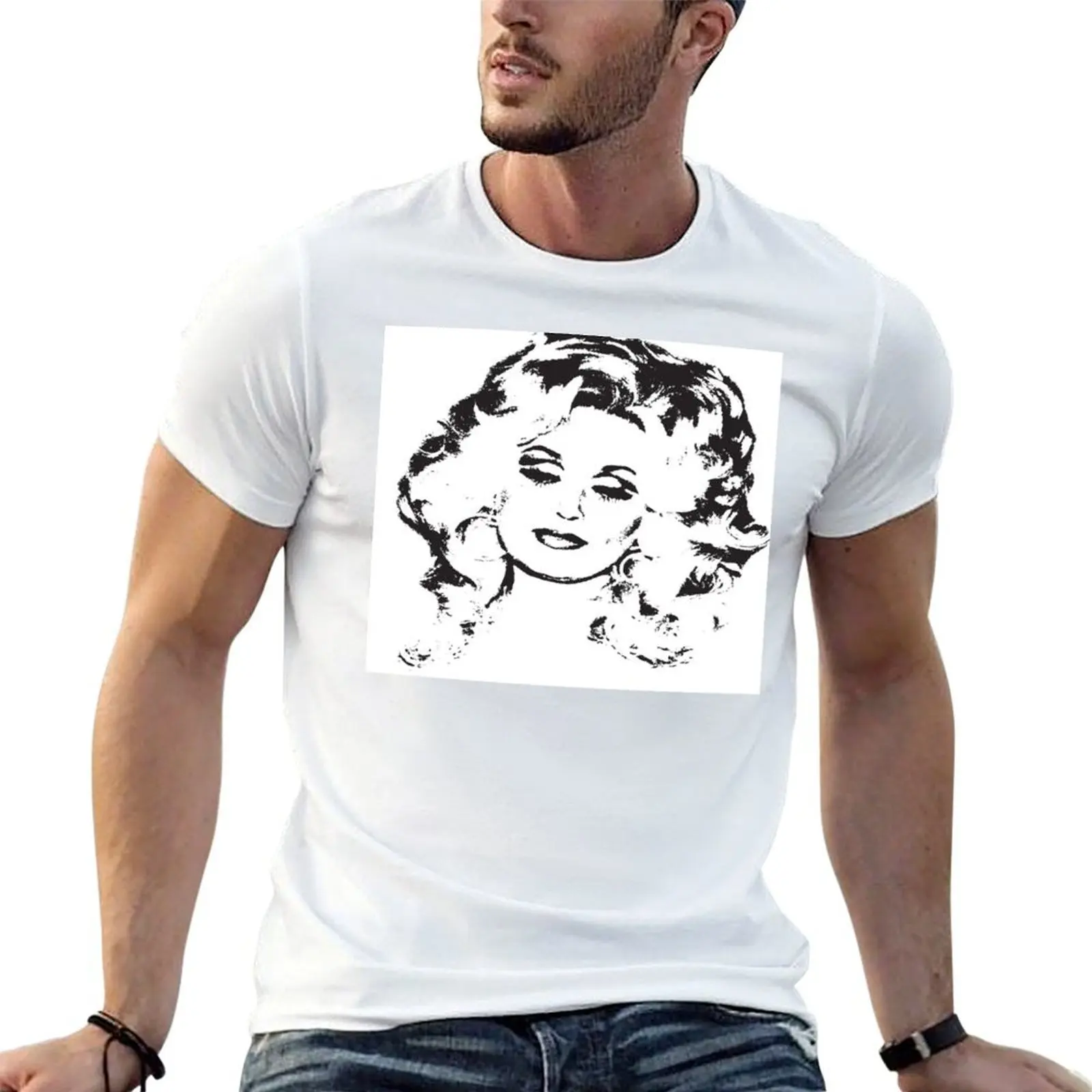 وقميص قطني للرجال قمصان عالية الجودة مطبوعة مع تي شيرت 100% دوللي قطن تي شيرت أبيض تي بارتون عالي أسود t