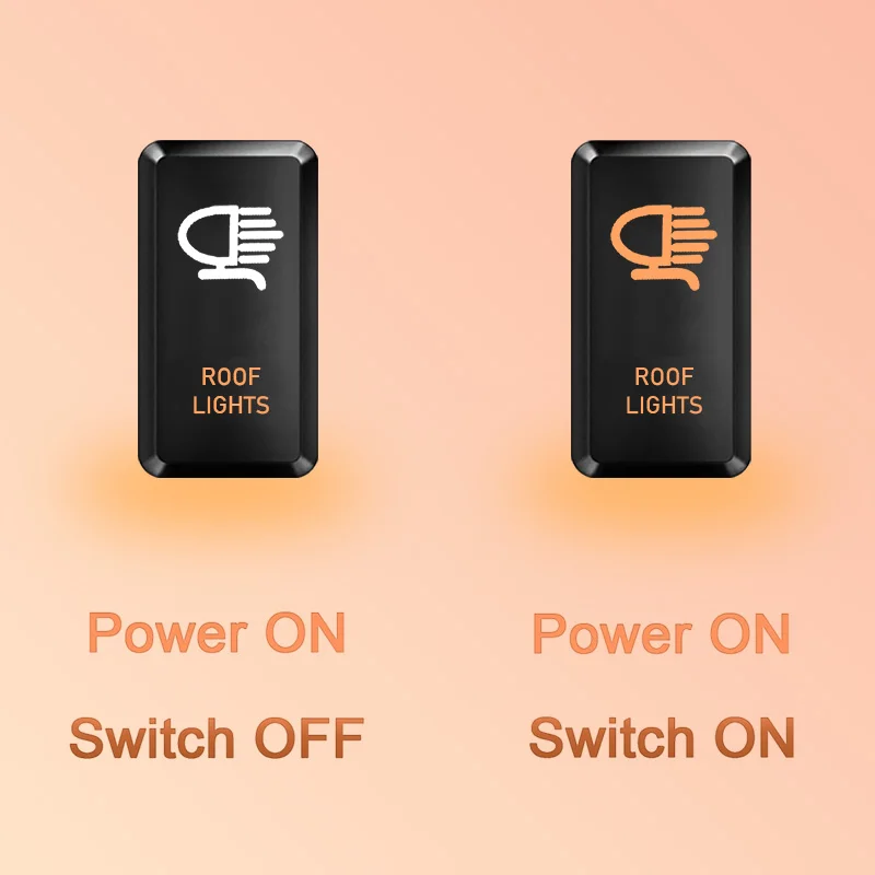 1 pc laranja âmbar led interruptor de botão com conector de fiação para toyota tacoma fj cruiser toyota landcruiser prado 3amp 12v