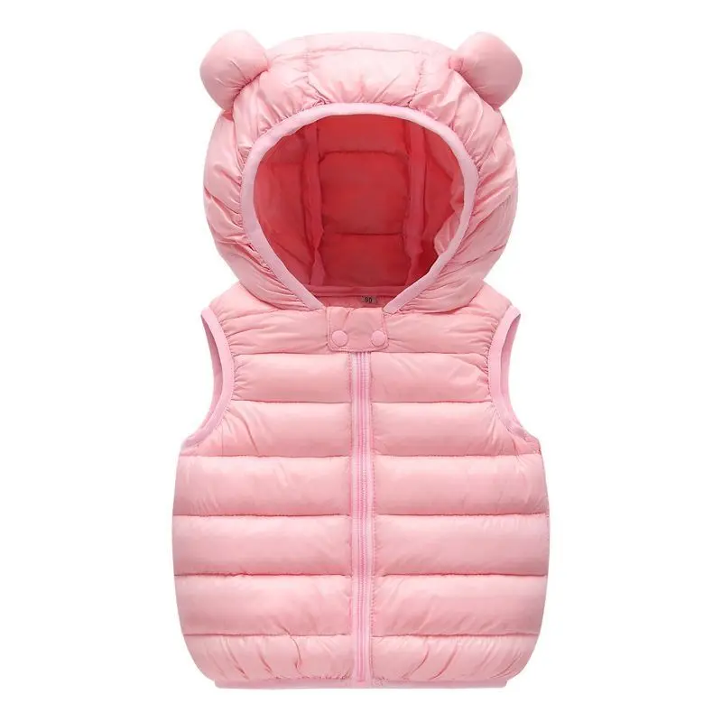 New Baby Boys Girls Gilet caldo Autunno Inverno Gilet in cotone con orecchie Capispalla per bambini Abbigliamento per bambini Giacca con cappuccio