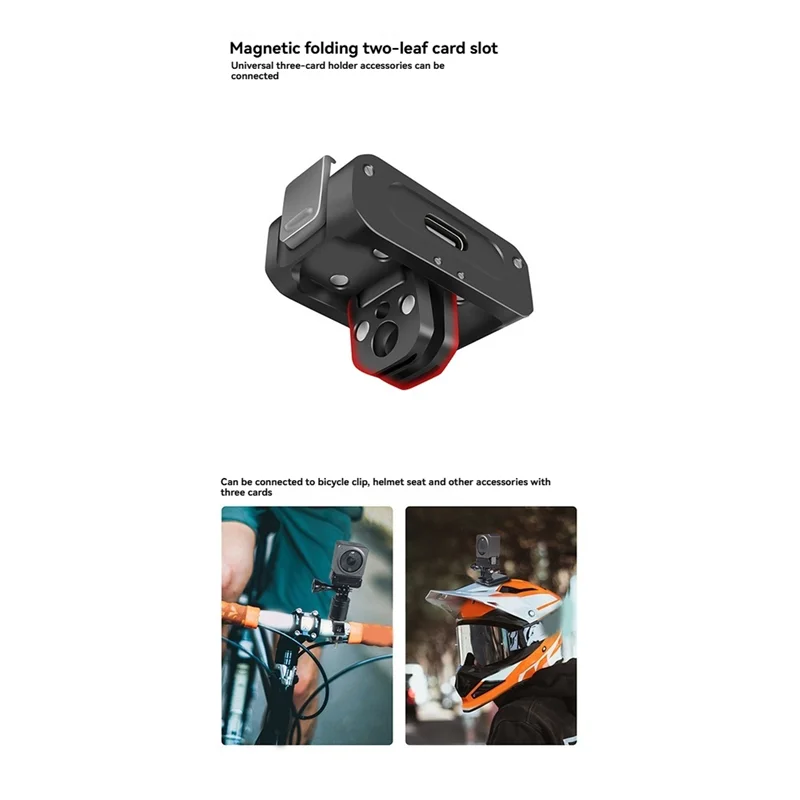 Magnetische basisadapter met Type-C opladen voor DJI Action2 camerahouder, 1/4 ARRI-interface-BCBW