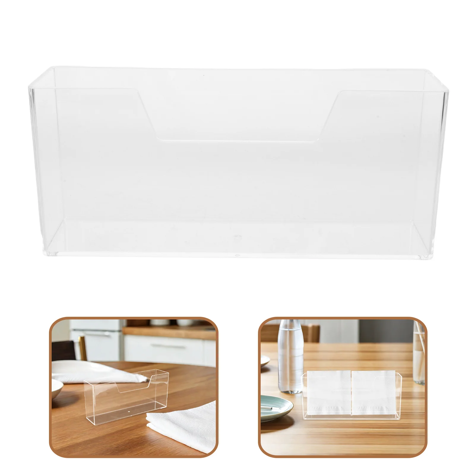 

Clear Acrylic Napkin Holder for Towel Tray Vertical Tissue Dispenser Kitchen Dining Bar Office Restaurant Use