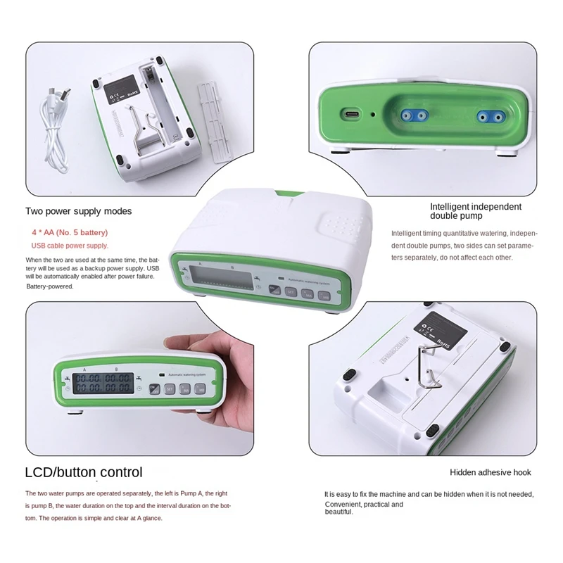 Intelligent Automatic Watering Device Double Pump Timed Waterer Garden Terrace Drip Irrigation System