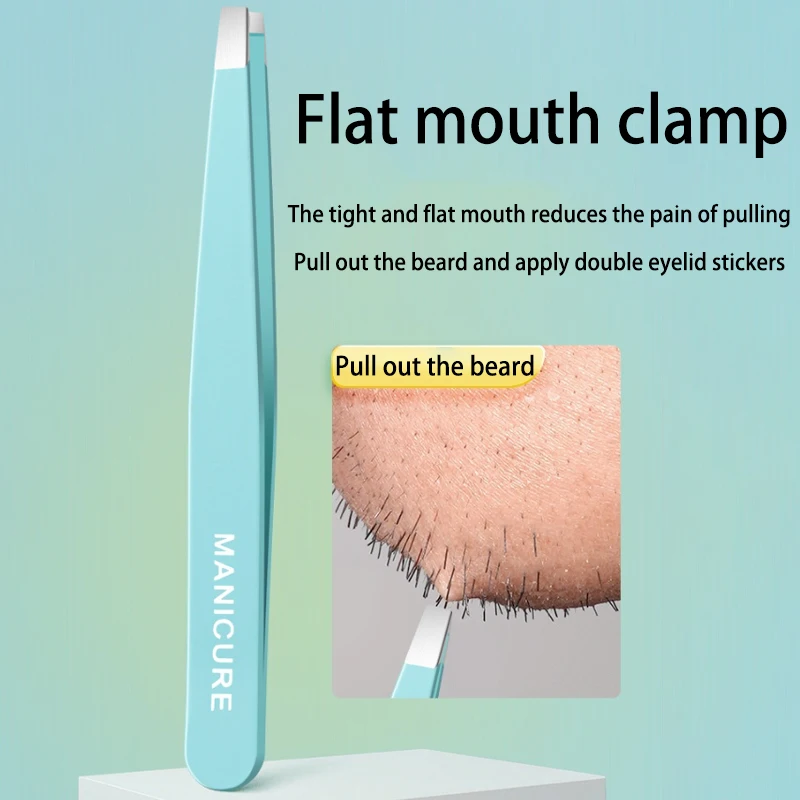 4-delige gekleurde wenkbrauwpincetten haarschoonheid fijne haarextractors roestvrijstalen schuine wenkbrauwclips make-up verwijderingsgereedschap