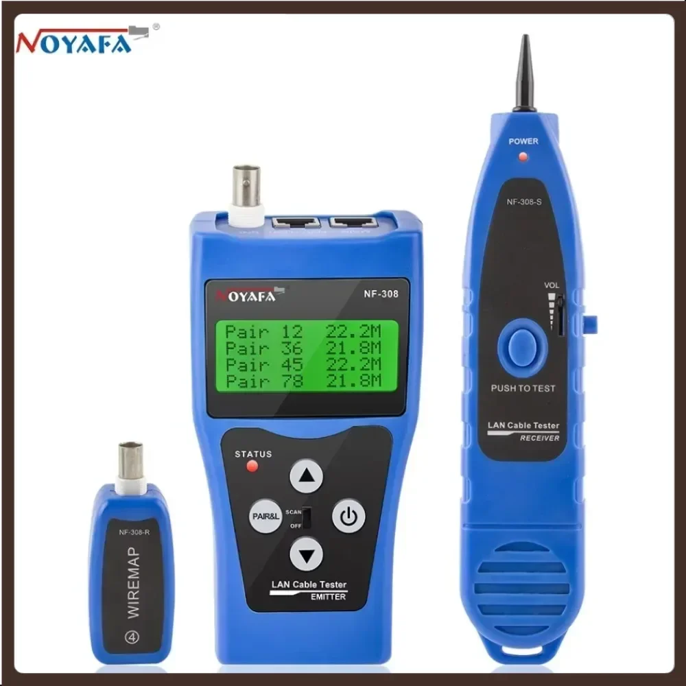 NOYAFA NF-308 Network Cable Tester LAN Measure Length Cables Continuity Test Wire Tracker BNC RJ45 RJ11 Ethernet Cable Tracker