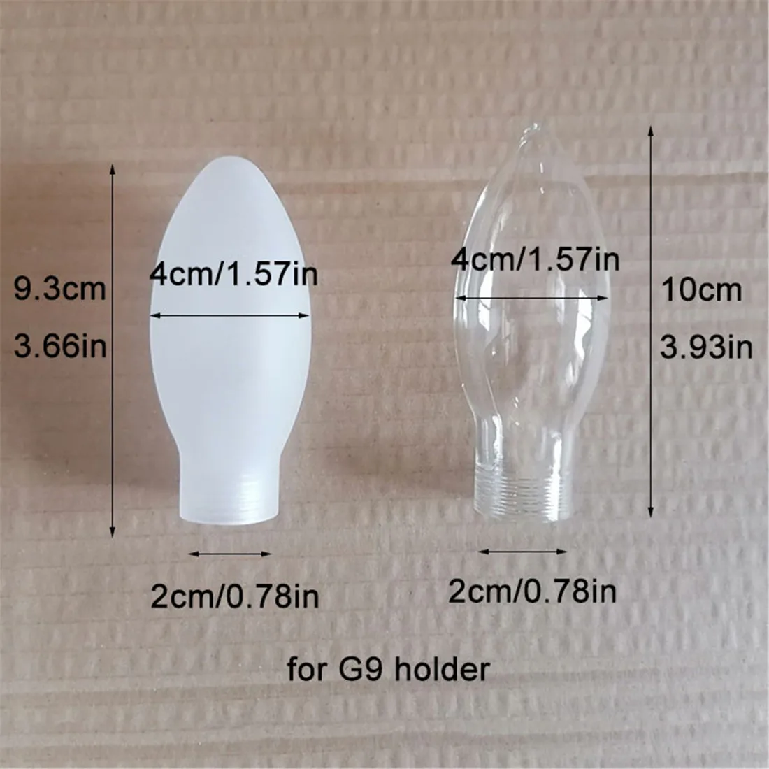 1/4/8 szt. Opakowanie bezbarźne szron G9 szklany klosz zamiennik 20mm otwór po kulach G9 osłona klosza 10cm długa osłona żarówki