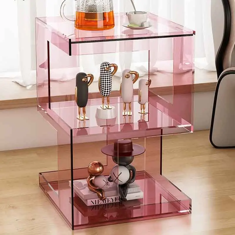 Acrylic Bedside Table, Creative Nightstands, Living Room Side Table, Storage Rack, Transparent Coffee Table, Nordic Furniture