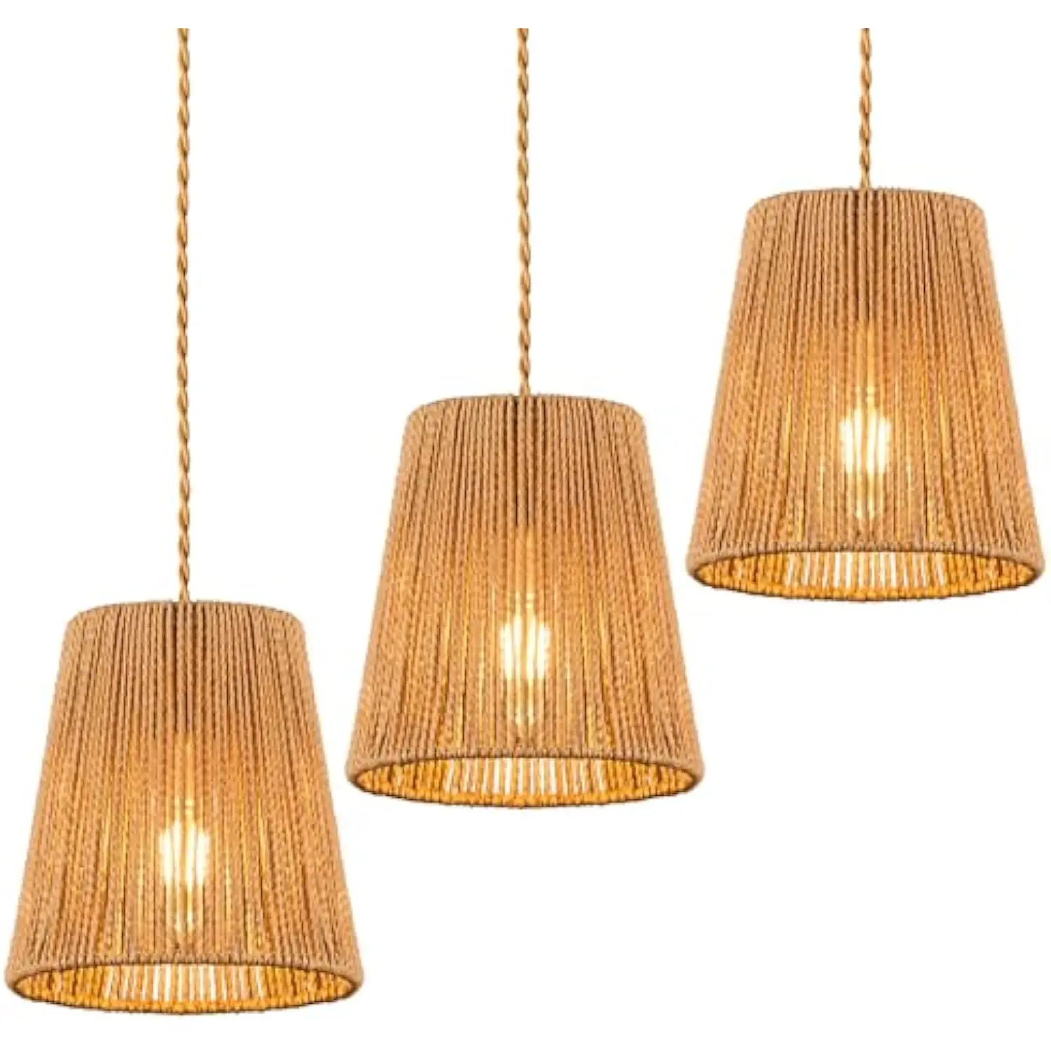 

Подвесной светильник из ротанга ручной работы, люстра в стиле бохо, плетеный светильник, коричневый подвесной светильник, кухонный остров, спальня, столовая, Co