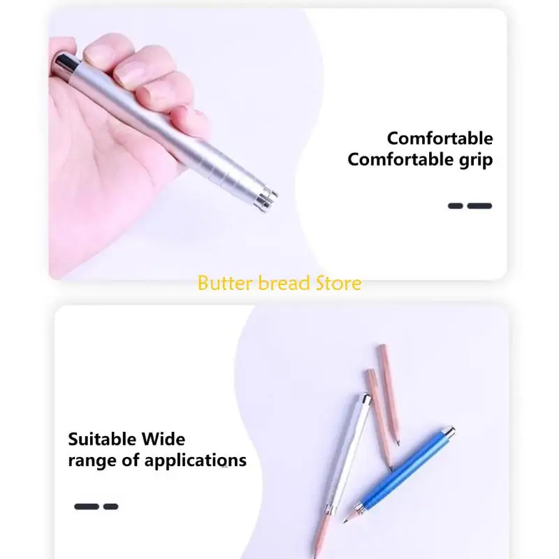 Picture 4: W89C 2Pcs Retractable Metal Pencil Extender Pencil Handle Lengthener Ergonomic Writing Aid For Daily Writing And Drawing