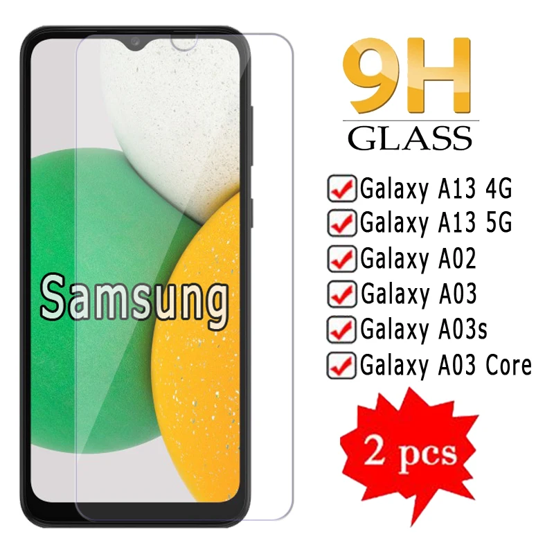 2-1Pc 9H Tempered glass for Samsung Galaxy A13 A02 A03s A03 Core Front Screen Protector Cover Film On Samsung A 13 02 03 S Glass