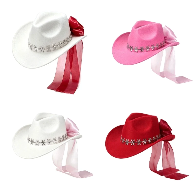 Winter Western Holiday Hat for Christmas Stage Shows and Themed Photos D0UB