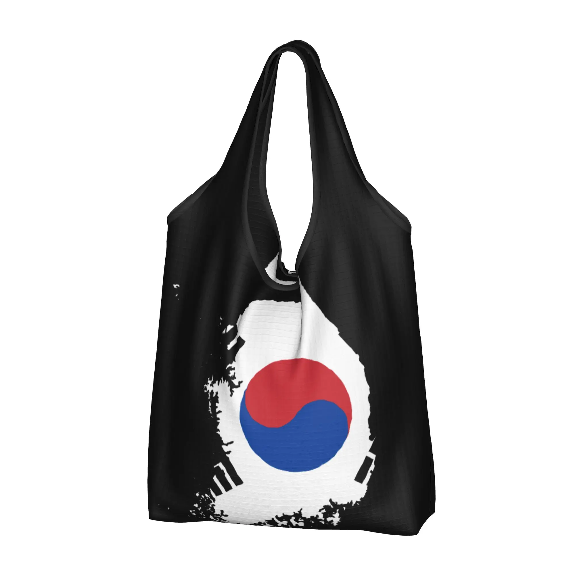 South Korea Flag Map Groceries Tote Shopping Bags Women Custom  Shoulder Shopper Bags Big Capacity Handbag