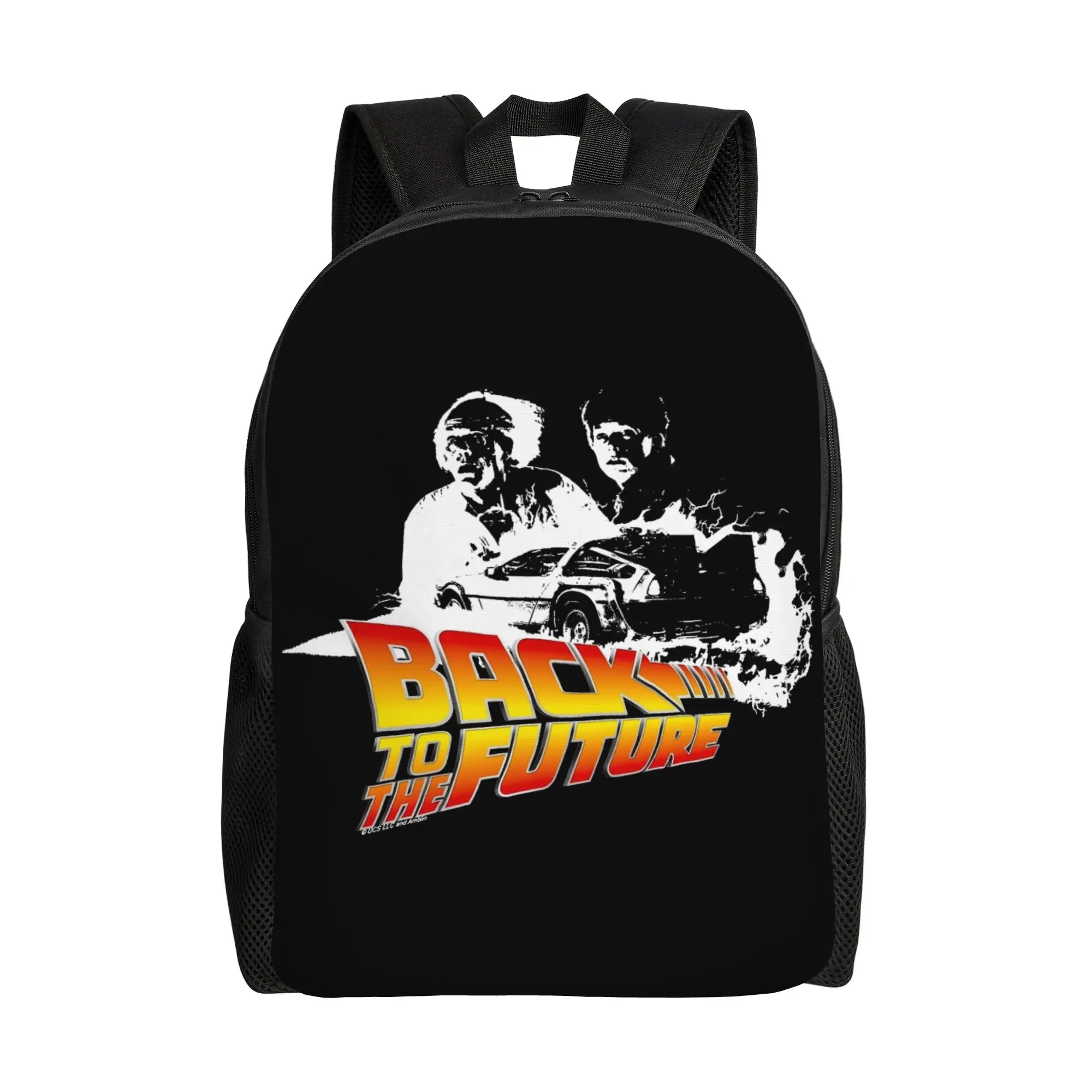 

Рюкзак «Назад в будущее» Fire Tracks, повседневный, легкий, для старшей школы, работы, путешествий, для мужчин и женщин, для ноутбука, холщовый.