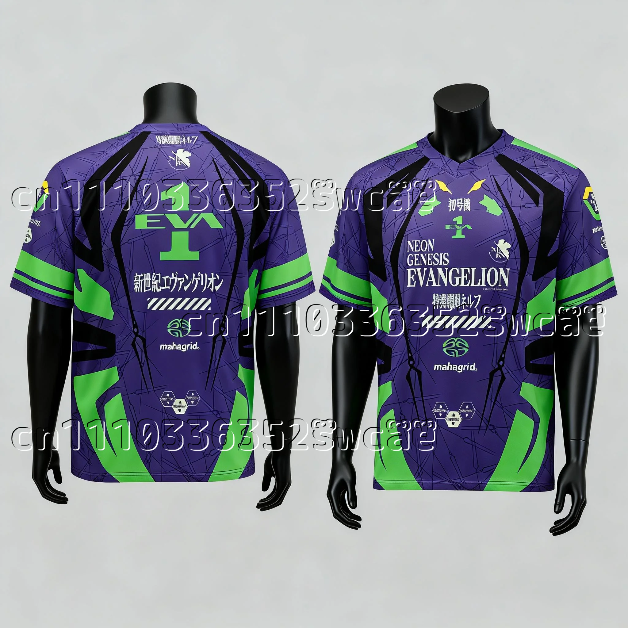 Bandai New Century Evangelion Initial Machine Theme Jersey Training Clothes Summer T-shirt Suitable for Adult Home Matching