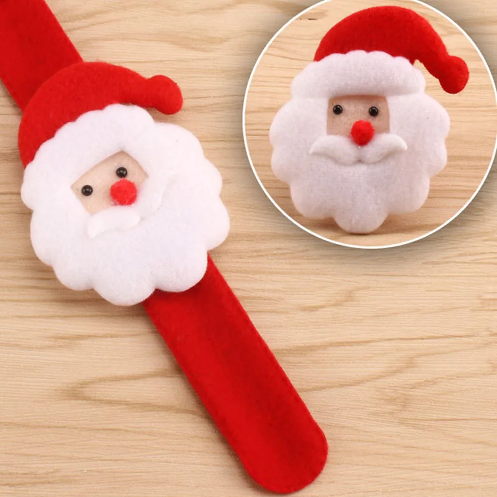 

12Pcs Kids Christmas Slap Bracelet Snap Wristband Party Favor Skin Friendly Comfortable Snap Bracelets for Kids Teens Holiday
