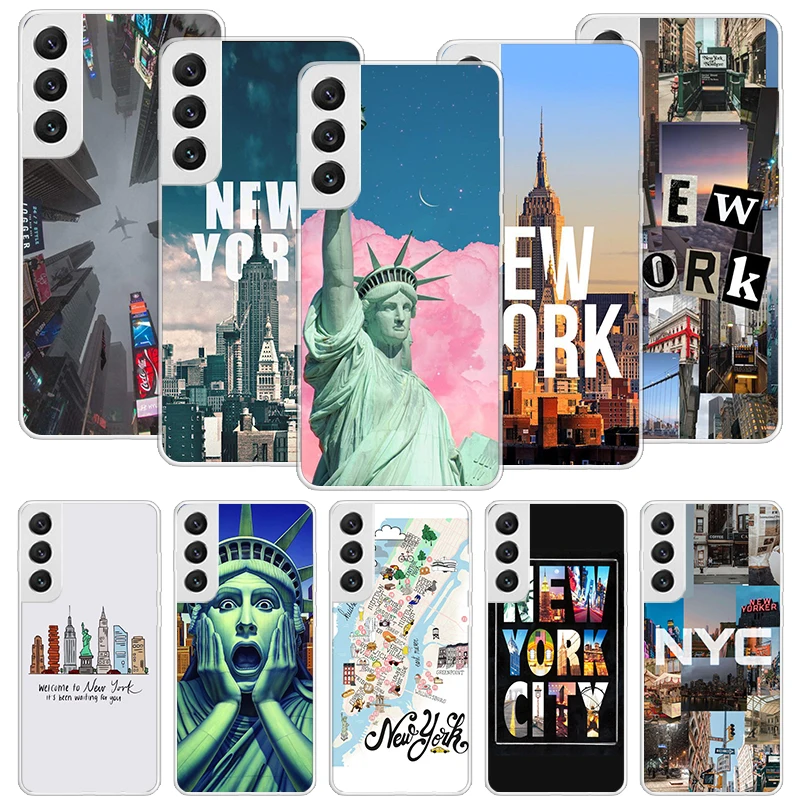 NYC New York City Phone Case For Samsung Galaxy S24 S23 S22 S21 S20 Ultra S20 FE S10 Plus S9 S8 + Fundas Cover Coque