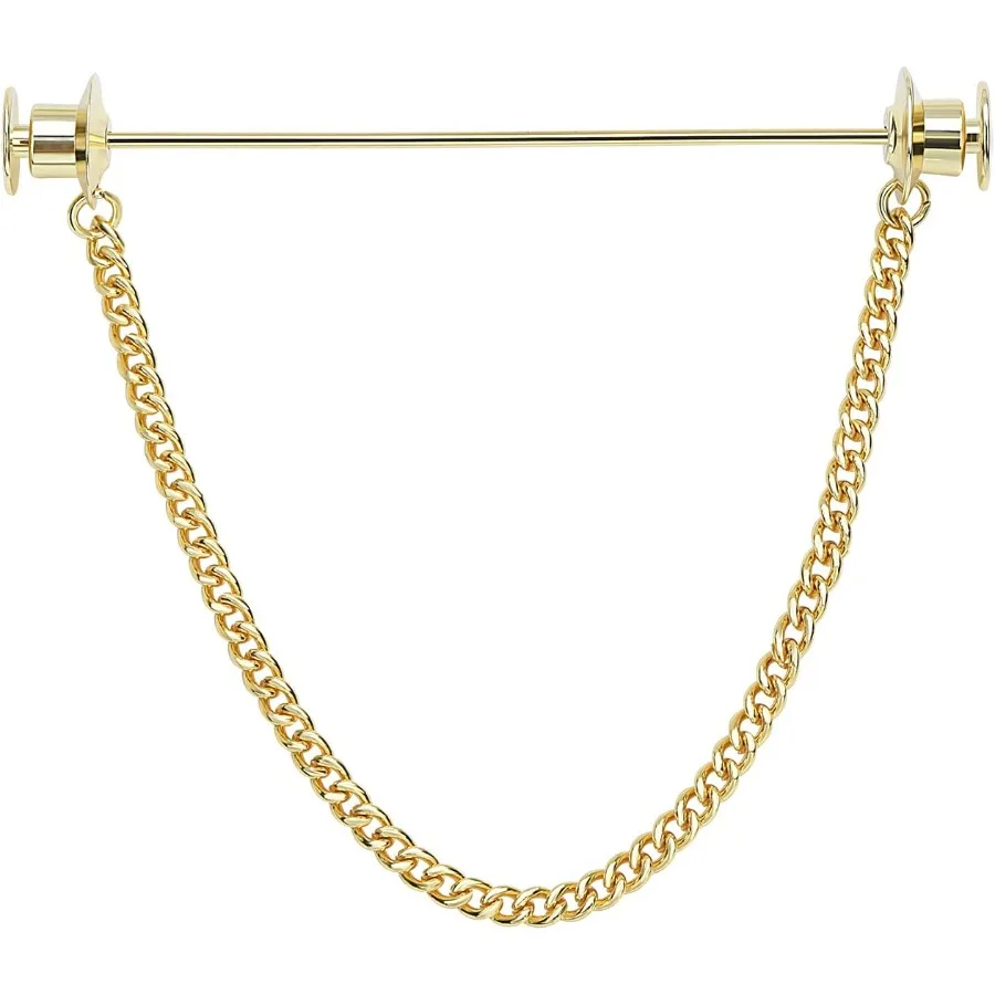 Eleganti spille da colletto a catena con nappe in metallo da uomo Spilla da abito Spilla da cravatta Accessori per camicie per abiti formali Riunioni d'affari e speciali