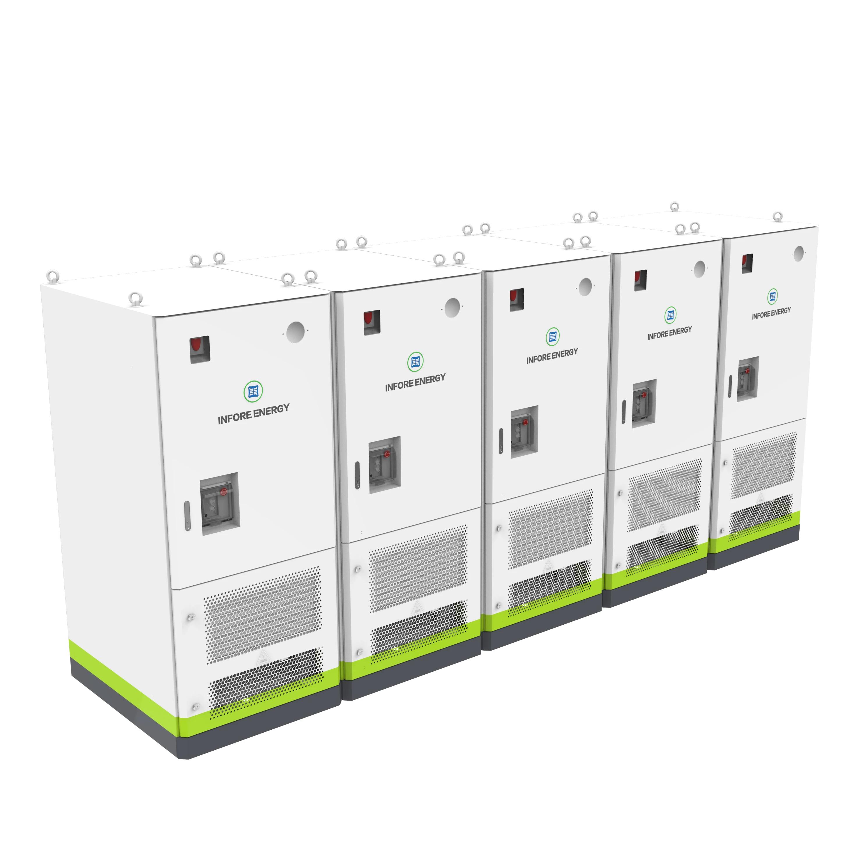 Gabinete del sistema de almacenamiento de energía de iones de litio de alto voltaje de 233kWh (ES) 110kW PCS Refrigeración líquida Protección IP55 comercial en la red