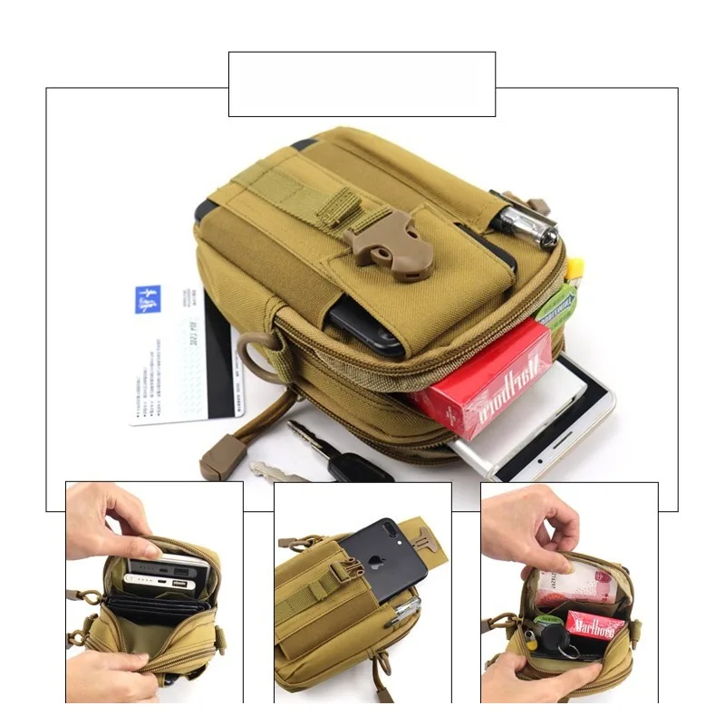 New 6.5 Inch Mobile Phone Waist Bag Men Multifunctional Belt Waist Pack Vertical Phone Pouch Tactical Waist Bag