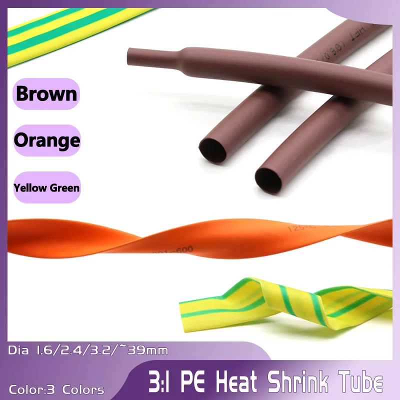 

3 Colors, Assorted Sizes From 1.6mm~39mm Sleeves [3:1 with Glue] Double Wall Heat Shrink Tubing - Waterproof Polyolefin Sleeve,
