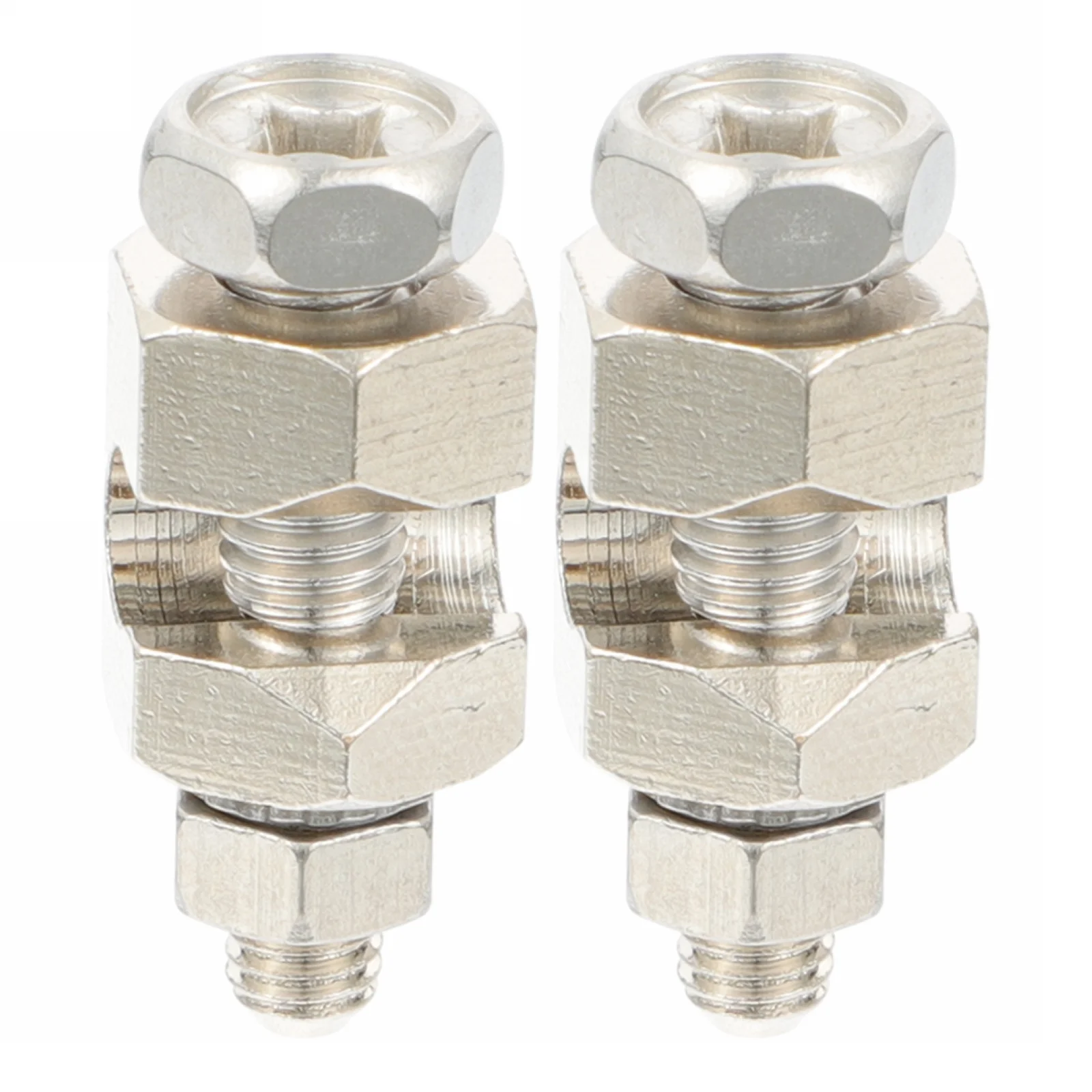 2 قطعة مشبك التأريض الشمسي مادة النحاس المدمجة المرنة الترباس على اقتران سهلة التركيب لوحة طاقة شمسية مشبك كابلات