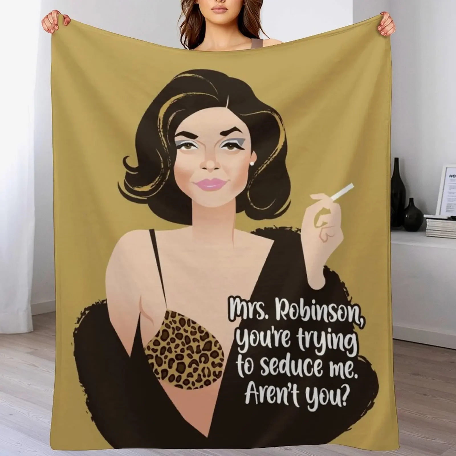 Mrs. Robinson Throw Blanket Bed covers Decorative Beds Cute Blankets