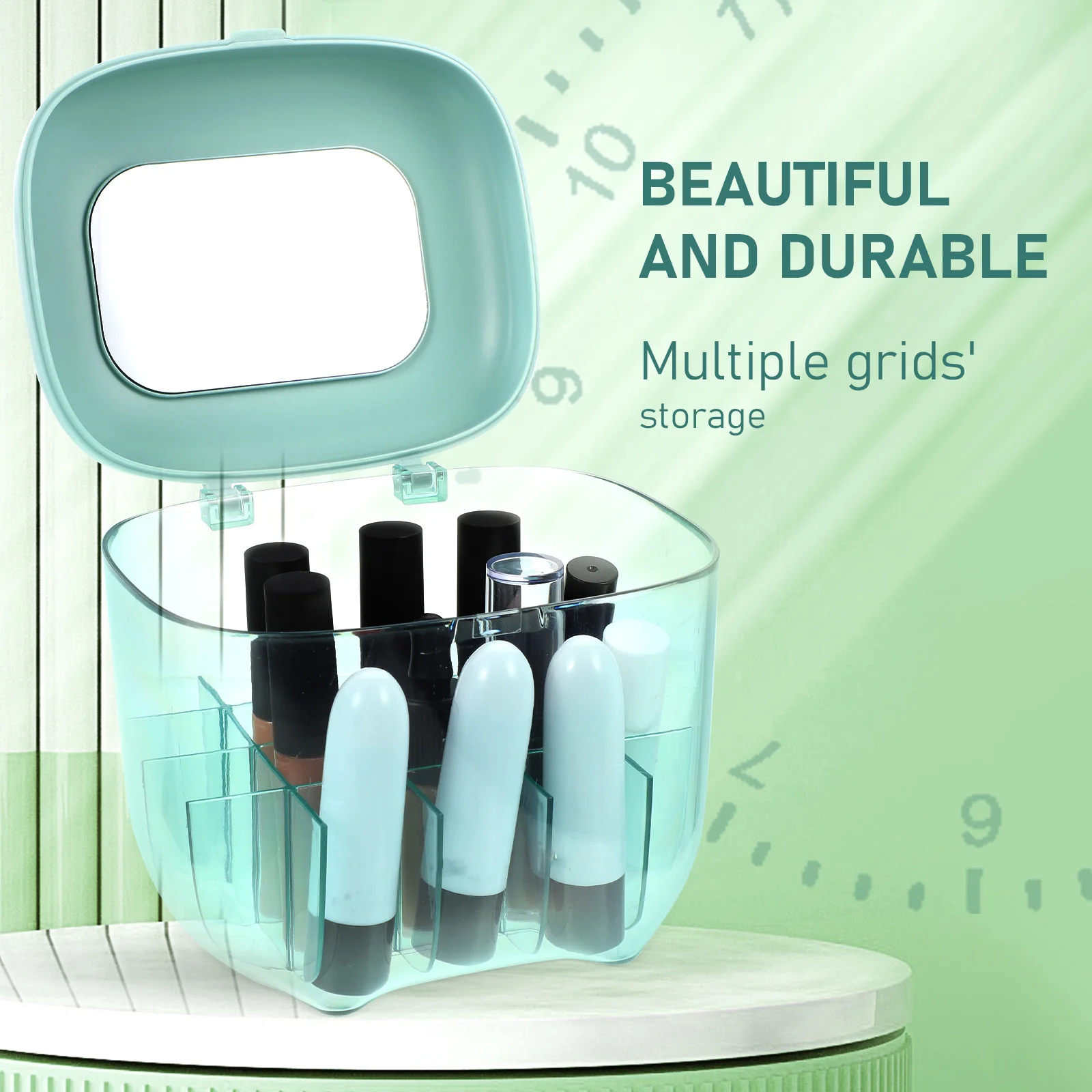 

1pcs Creative Desktop Lipstick Holder Organizer Storage Box Multi Grid Household Makeup Rack For Bedroom Vanity Supplies