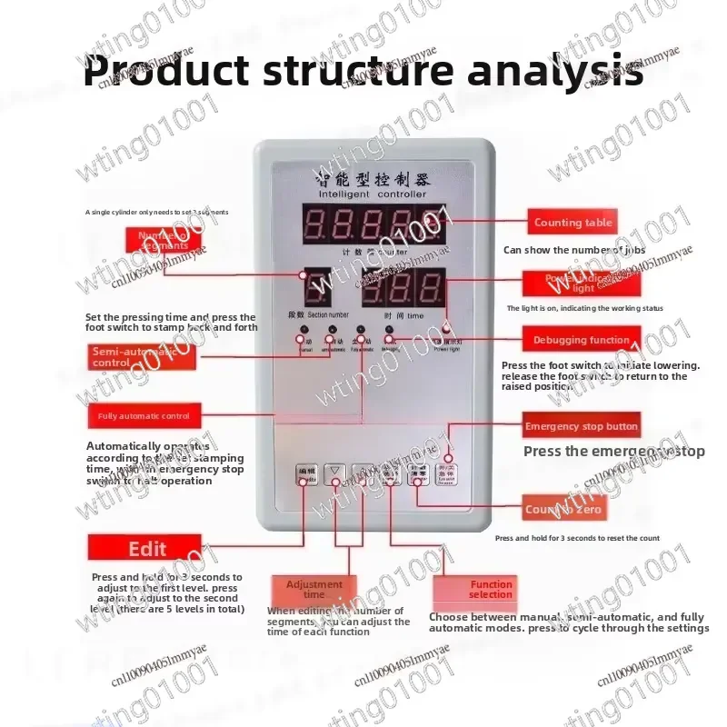 Air Liquid Booster Cylinder Pneumatic Controller Programmable PLC Stroke Automation Reciprocating