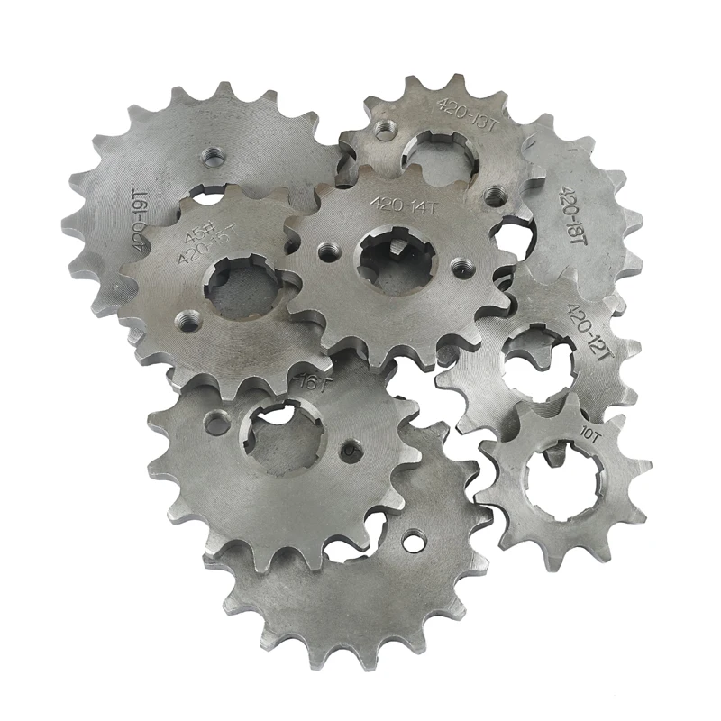 420 Sprocket 17mm 20mm 10t 11T 12t 13T 14T 15t 16t 17T 18t 19T, For 50cc 70cc 90CC 110cc Front Engine Motorcycle Off-road