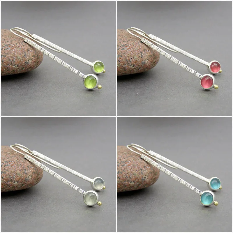 Bohemian Long Stem Emerald Charm Mom Earrings Simple Fashion Matchstick Individual Women's Dangle Wholesale