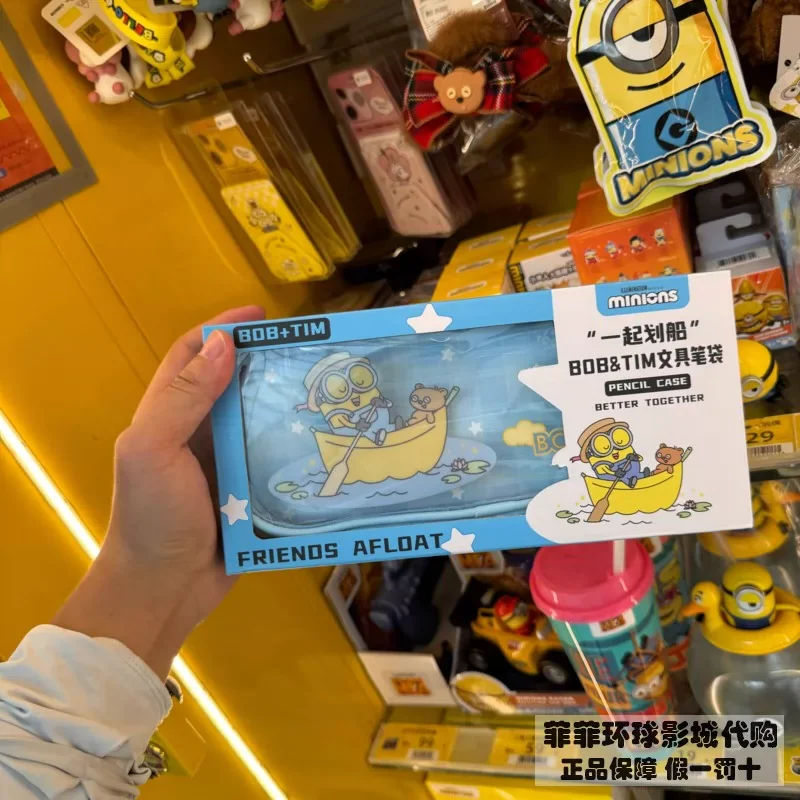 In Stock Genuine Minions Pencil Bag Cartoon Cute Creative Large-Capacity Pencil Case Student Stationery Wholesale