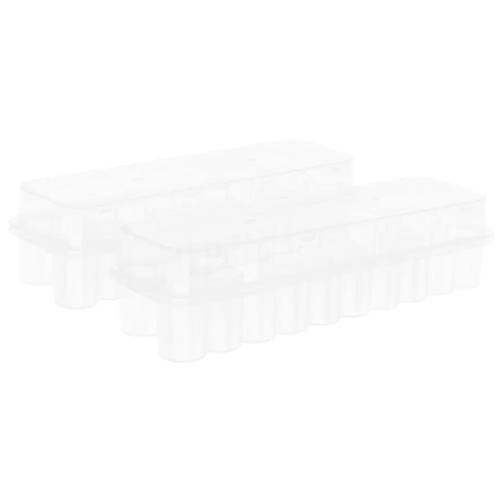 

24Pcs Plastic Storage Box Secure Vial Fridge Holder Lightweight Transparent Case for Sample Bottle Organization