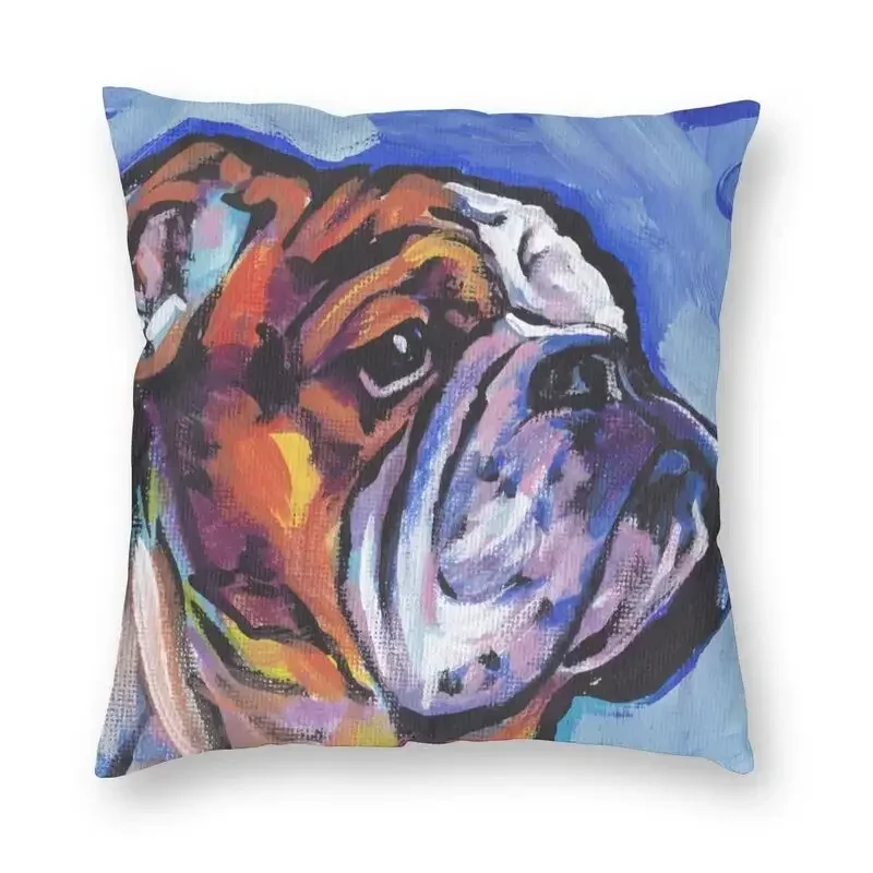 Home Pillowcase Office Decor Cushion Cover English Bulldog Print Pattern