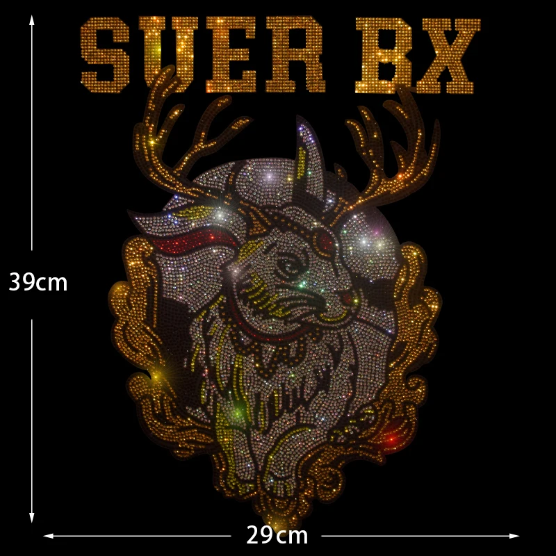 

DIY clothes, T-shirts and clothing accessories with fashionable large fabric stickers, rhinestones, cartoon animals and sequins