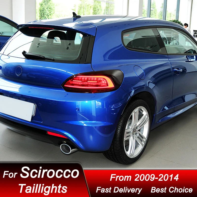 البوب سيارة أضواء خلفية ل Volkswagen VW شيروكو 2009-2014 نمط جديد كامل LED الذيل مصباح ديناميكية بدوره مصباح إشارة الذيل مجموعة مصابيح