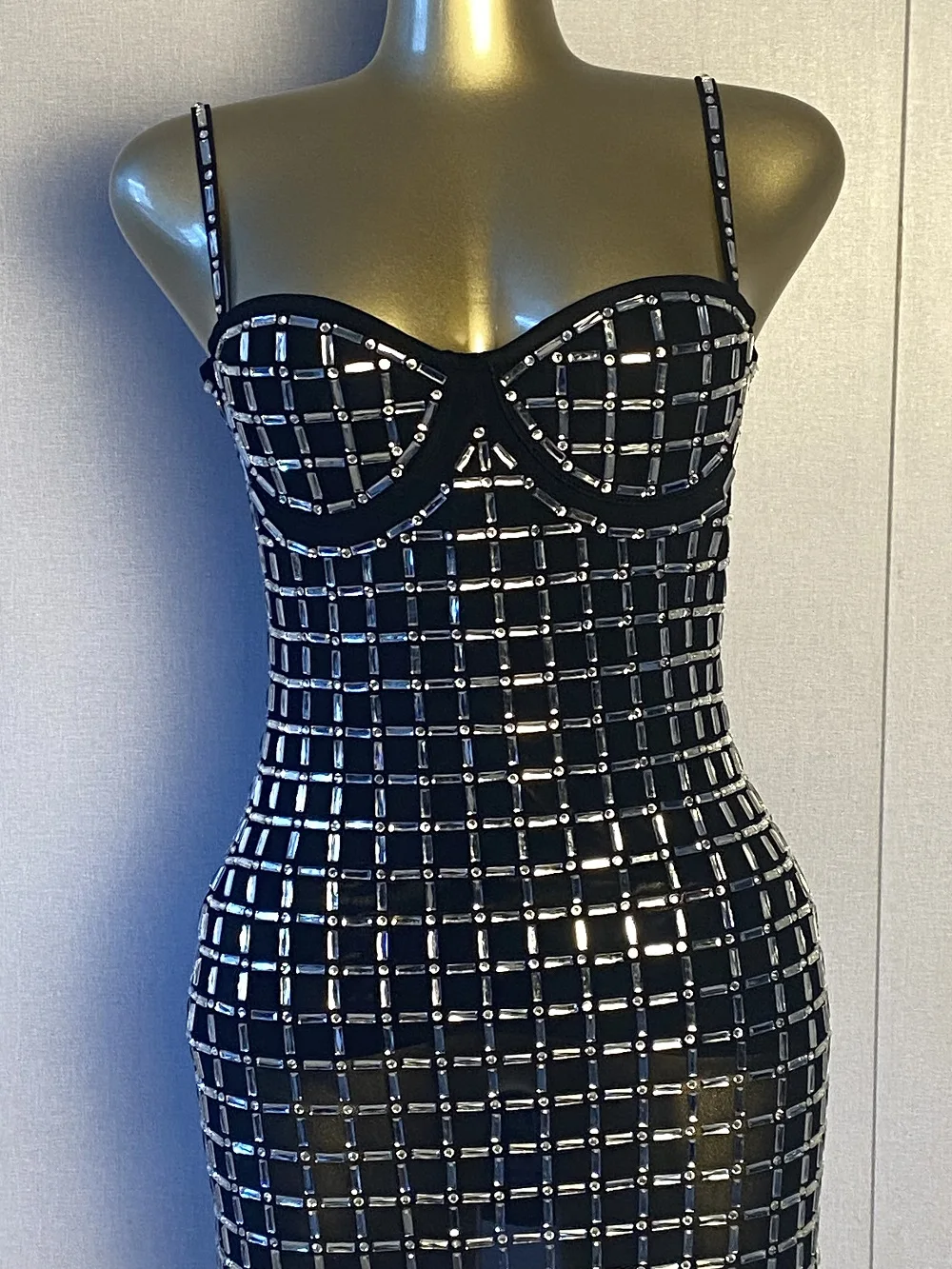 New Women Sexy Strapless Backless Beading Black Midi Bodycon Dress 2025 Elegant Evening Club Luxury Birthday Party Dresses