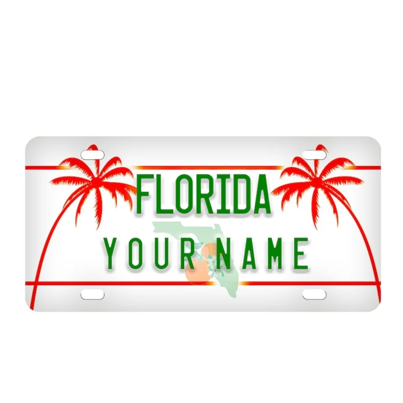 لوحة ترخيص ألومنيوم مخصصة مخصصة من فلوريدا - ديكور السيارة/الدراجة النارية، تذكارية لقضاء عطلة ولاية أشعة الشمس (الديكور فقط)