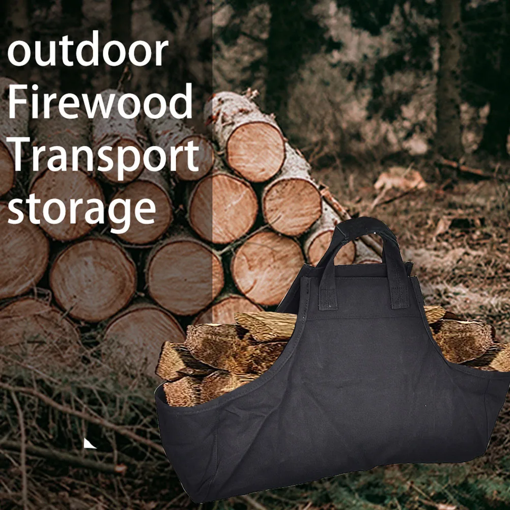 

1pc Firewood Storage Bag Portable Camping Bag Heavy Duty Foldable Wood Carrier Outdoor Picnic Grill Log Transport Reusable Large