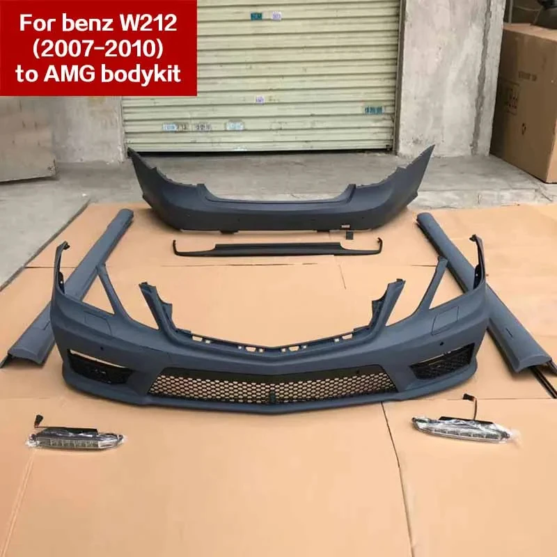 for Bodykit E200 E300 W212 E Class Tuning Upgrade E63 Design Body Kit Spoiler Lip Bumper Hood view 2