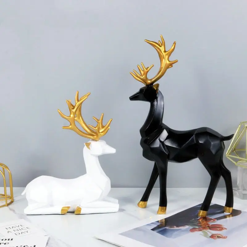 

Elk Statues for Home Decoration, Artifical Animal Crafts, Living Room Decoration, Home Decorations, 2 PCs