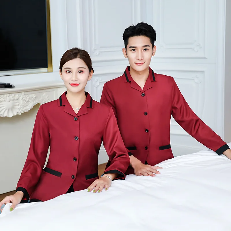 Uniform Long Sleeve Hotel Guest Room Cleaner Work Clothes Autumn and Winter Clothing Property Cleaning Service