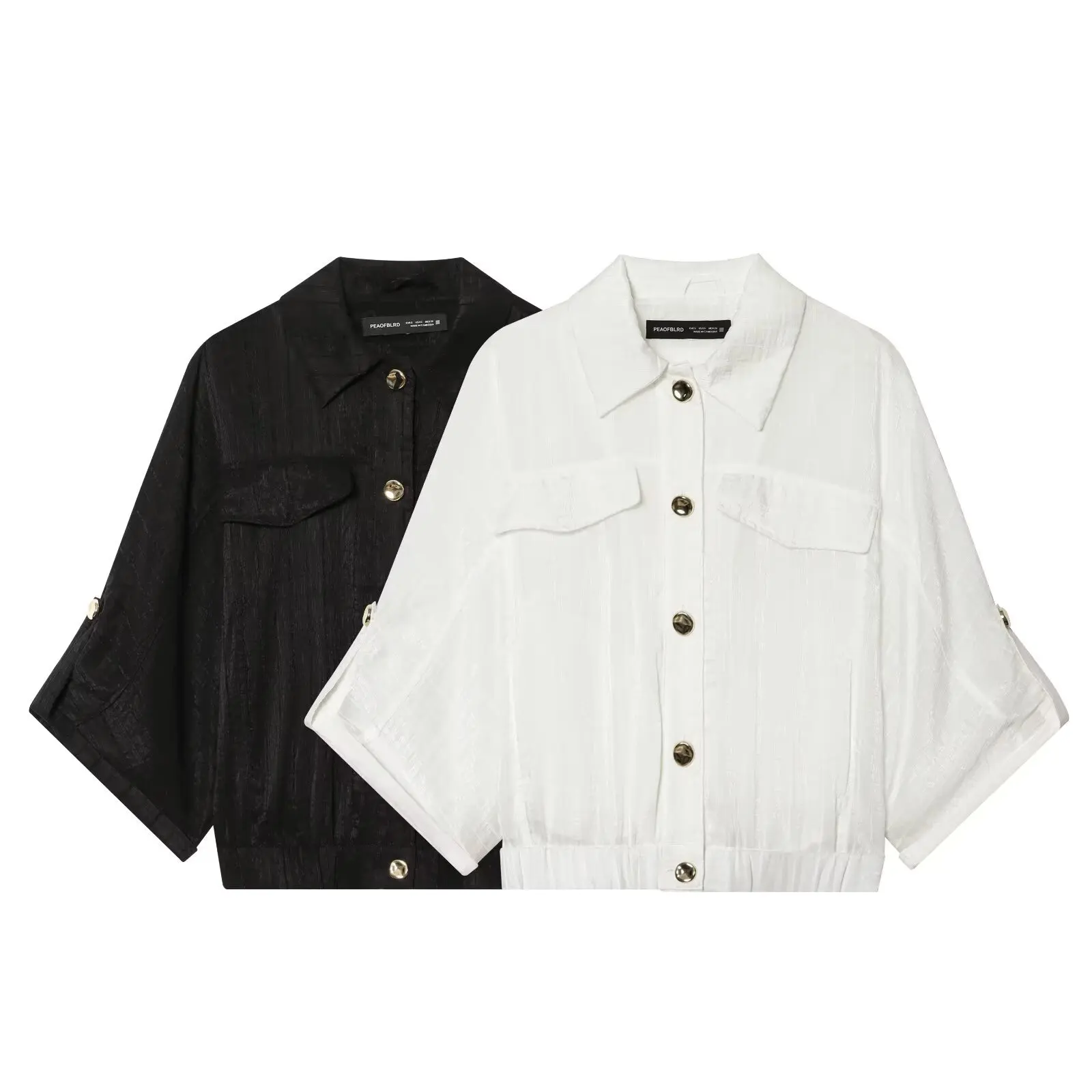 Y2k White 2026 Spring Summer Woman Fashion New Bottoms Casual Slim Solid Women Safari Style Cuffed Sleeve Lapel Shirt