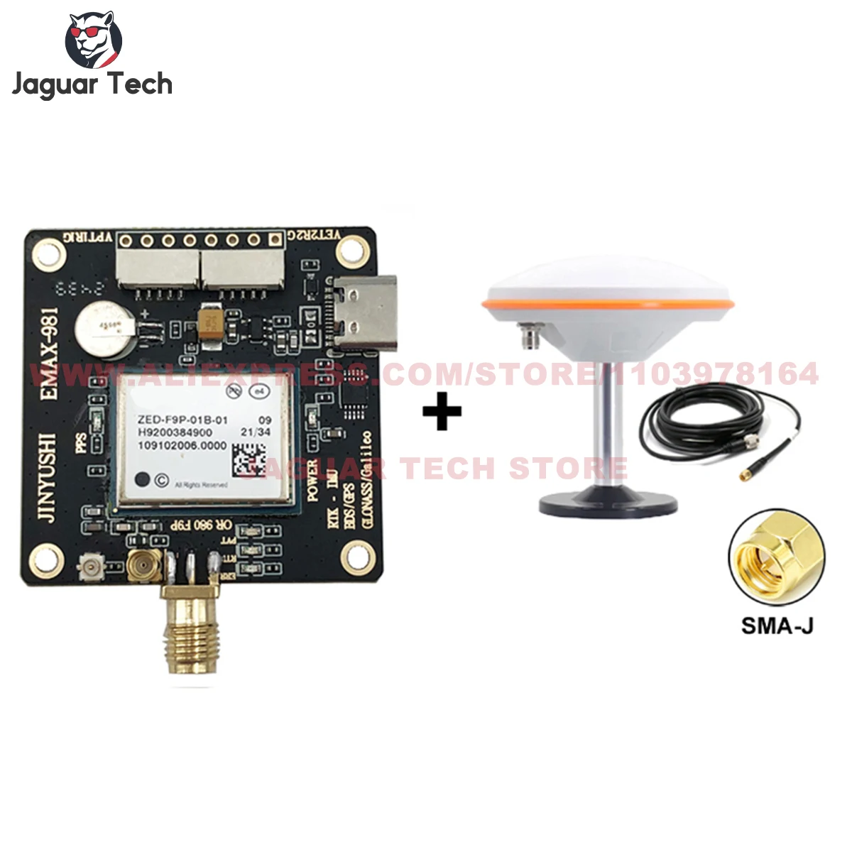 UM981 UM980 ZED-F9P GNSS Module RTK/INS IMU Board Type-C SMA Connector Module With EM-500 High-precision Antenna GNSS Receiver