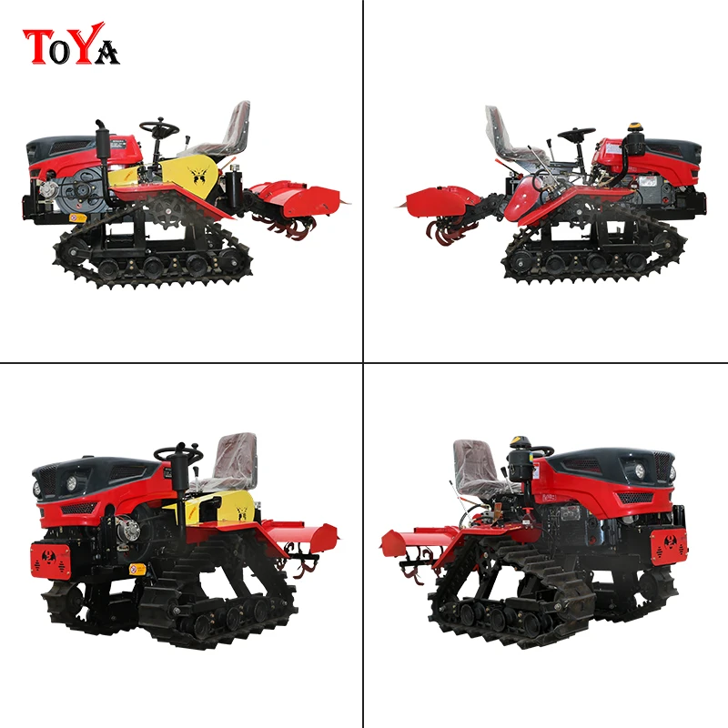 

Deep tillage riding on crawler rotary tiller multiple accessories power harrow scraping weeding straw crushing ridging customize