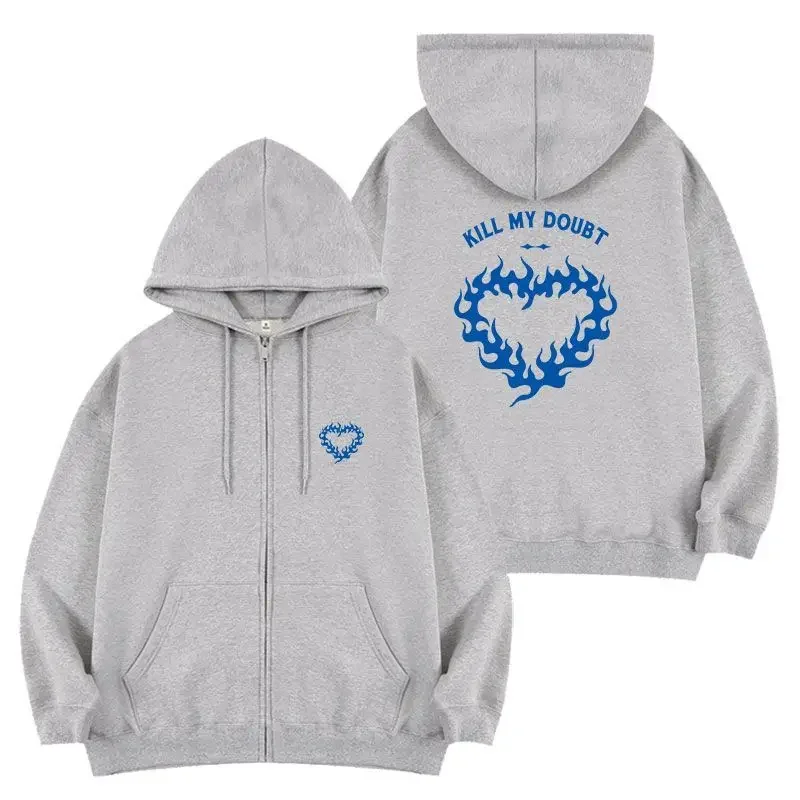 Men\'s and women\'s zipper hooded sweatshirts hooded jackets polar line sweatshirts KPOP fan clothing Itzy Y2K autumn and winter