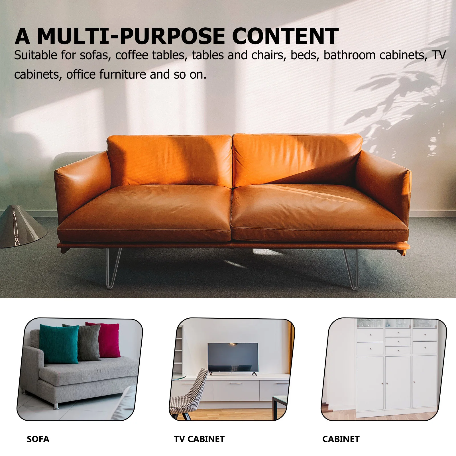 

2Pcs 250mm Hairpin Table Legs Iron Metal Durable Easy Install Smooth Coating Rustproof Coffee Dining Furniture Replacement