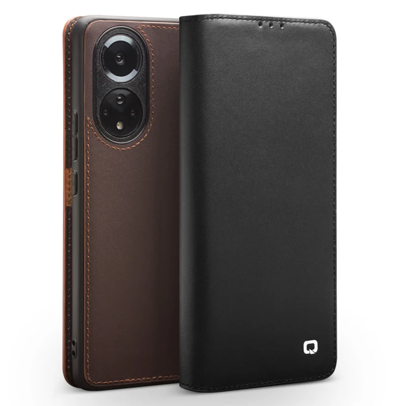 Qialino Luxury Card Slot Classic Style Genuine Cow Leather Case For Honor 50 Pro Business Flip Wallet Case For Honor50 Pro Skin
