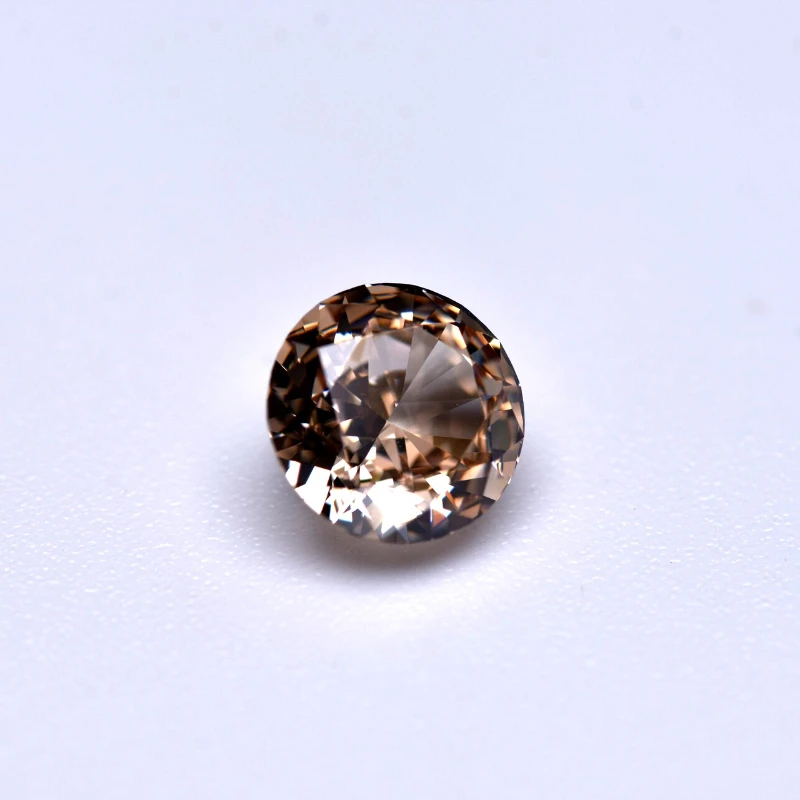 Synthetischer Edelstein Top Crushed Ice Cut Kubischer Zirkonia Runde Form Champagnerfarbe 4K Schliff 5A+ Qualität für Schmuckherstellung – Detail 4