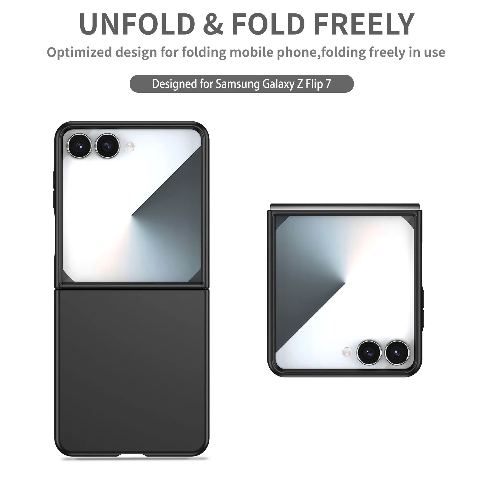 Slim PC Phone Case for Samsung Galaxy Z Flip7 Flip6 5G Flip 6 7 Flip5 Flip4 Flip3 Flip2 Flip 5 4 3 2 5G Folding Hard Cover