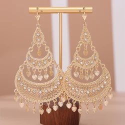 Vintage Moon Style Women's Earrings Hollowed Out With Diamonds Style Lady's Wedding Jewelry Earrings Accessories