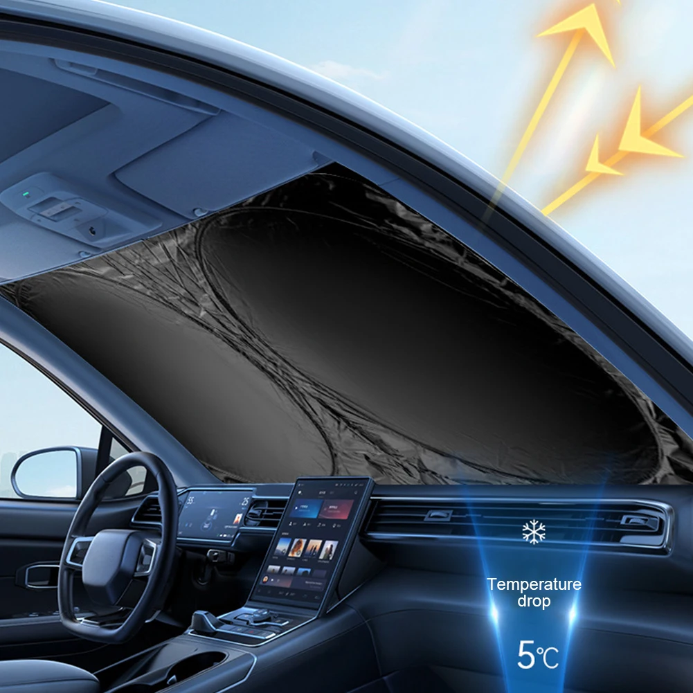 Car Interior Sunshade Heat Insulation Front Rear Car Window Sunshade Silver-coated Cloth For Auto Shading Car Heat Insulation